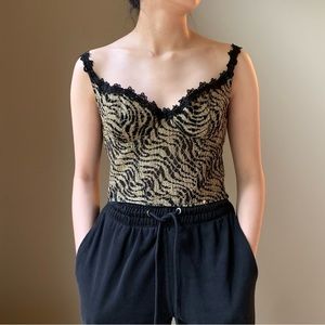 Oscar de la Renta vintage gold and black bustier 34C